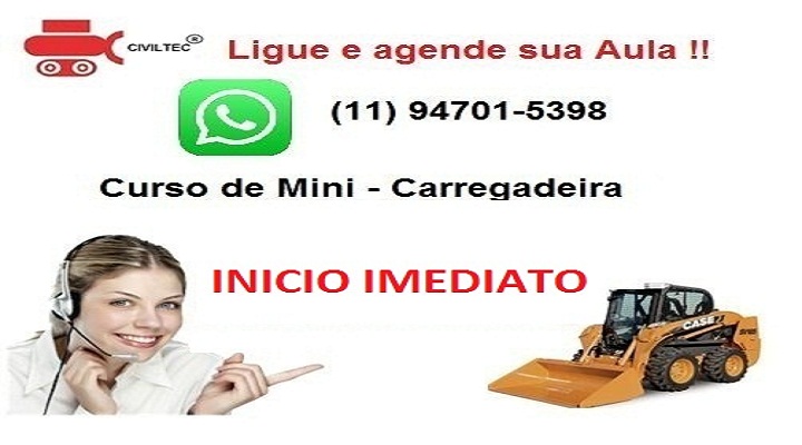 Curso de Operador de Mini Carregadeira/Bob Cat na Zona Oeste de SP