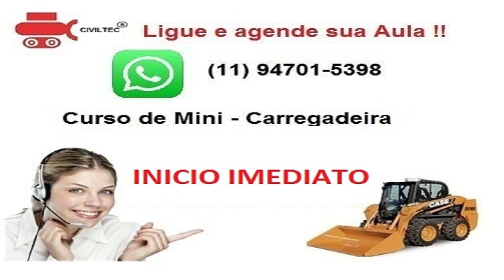 Curso de Operador de Mini Carregadeira/Bob Cat na Zona Oeste de SP Civiltec