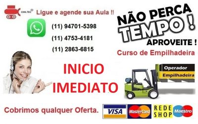 Curso de Operador de Empilhadeira na Zona Oeste de SP Civiltec